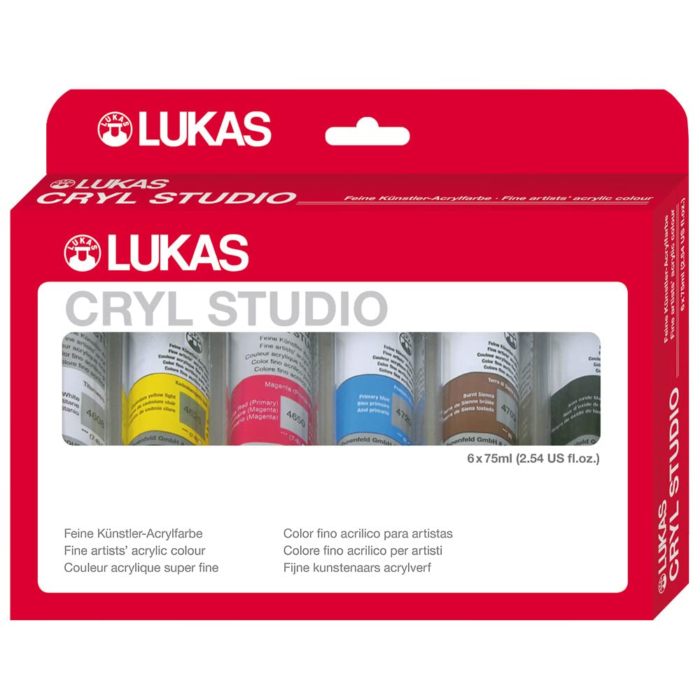 LUKAS Cryl Studio Acrylfarben-Set 6 x 75 ml 75 ml (6er Pack), 75 ml (6er Pack)