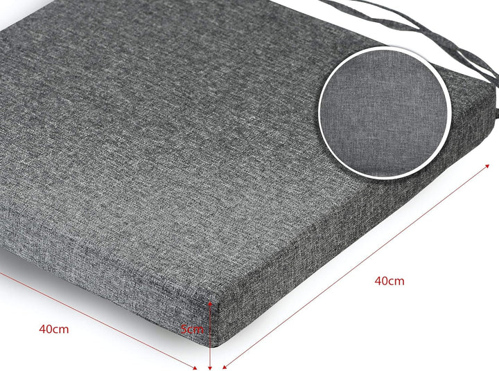 sunnypillow 4er Set Stuhlkissen mit Bindebänder - 40 x 40 x 5 cm - Sitzkissen Outdoor für Stühle/Bän