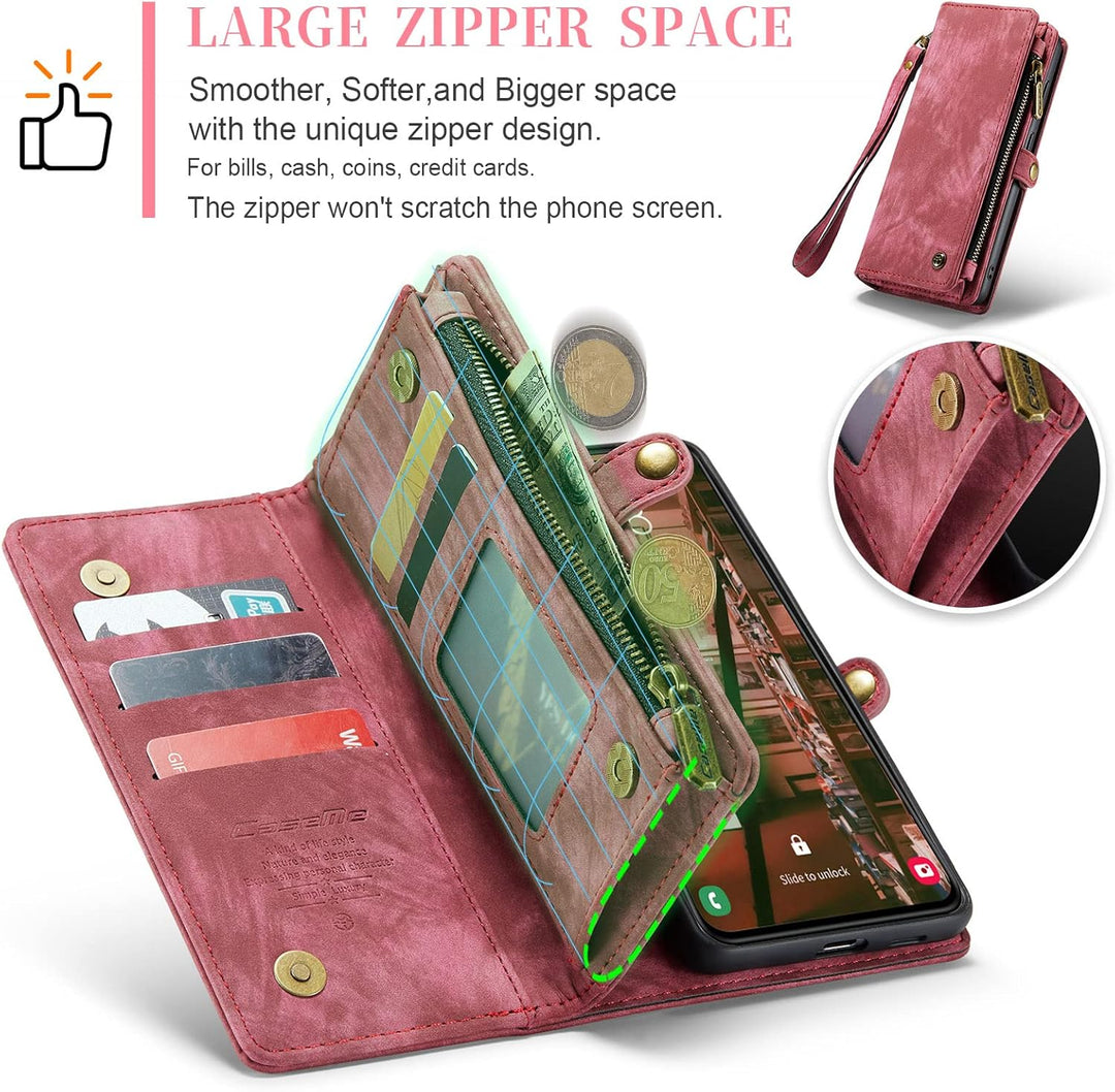 UFinetech Samsung S23 Plus Hülle, Stossfest Kartenfach Magnetisch Abnehmbare Tasche Samsung Galaxy S