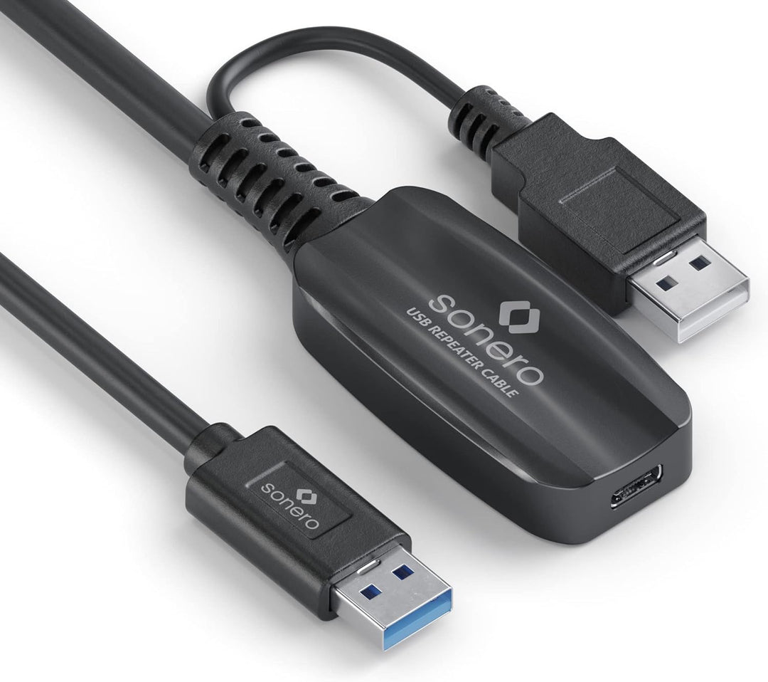 Sonero USB 3.2 Gen1x1 Aktive Verlängerung - A/C - schwarz - 10,00m 10,0 m USB-A auf USB-C, 10,0 m US