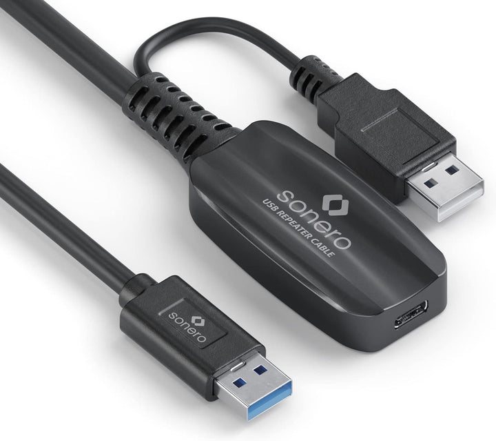 Sonero USB 3.2 Gen1x1 Aktive Verlängerung - A/C - schwarz - 10,00m 10,0 m USB-A auf USB-C, 10,0 m US
