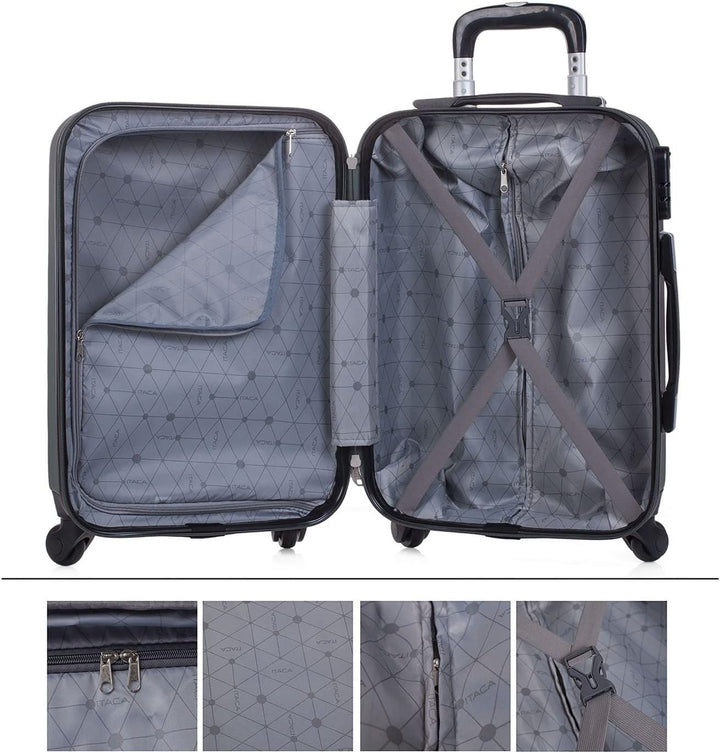 ITACA - Koffer Set Mit Rollen In Gross Für Reisen - Reisekoffer Set Aus Robuster Hartschalenkoffer-S