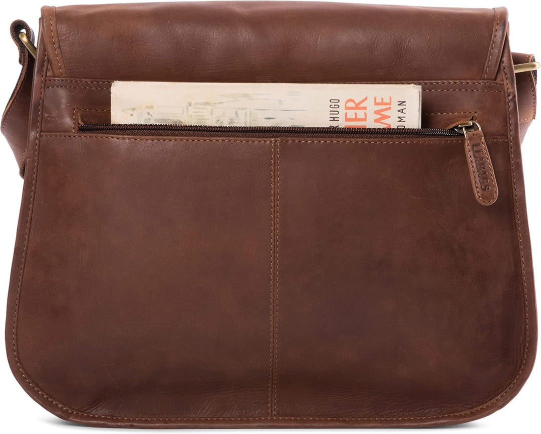 LEABAGS Leder Handtasche Damen I Premium Echtleder Umhängetasche I Damen Schultertasche I Damentasch