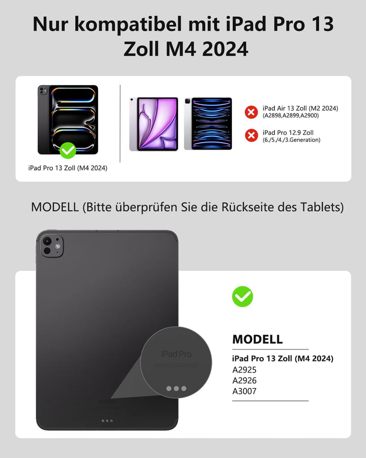 TECURS Tastatur Hülle für iPad Pro 13 Zoll (M5/M4, 2025/2024), Magic Keyboard für iPad Pro 13 mit Tr