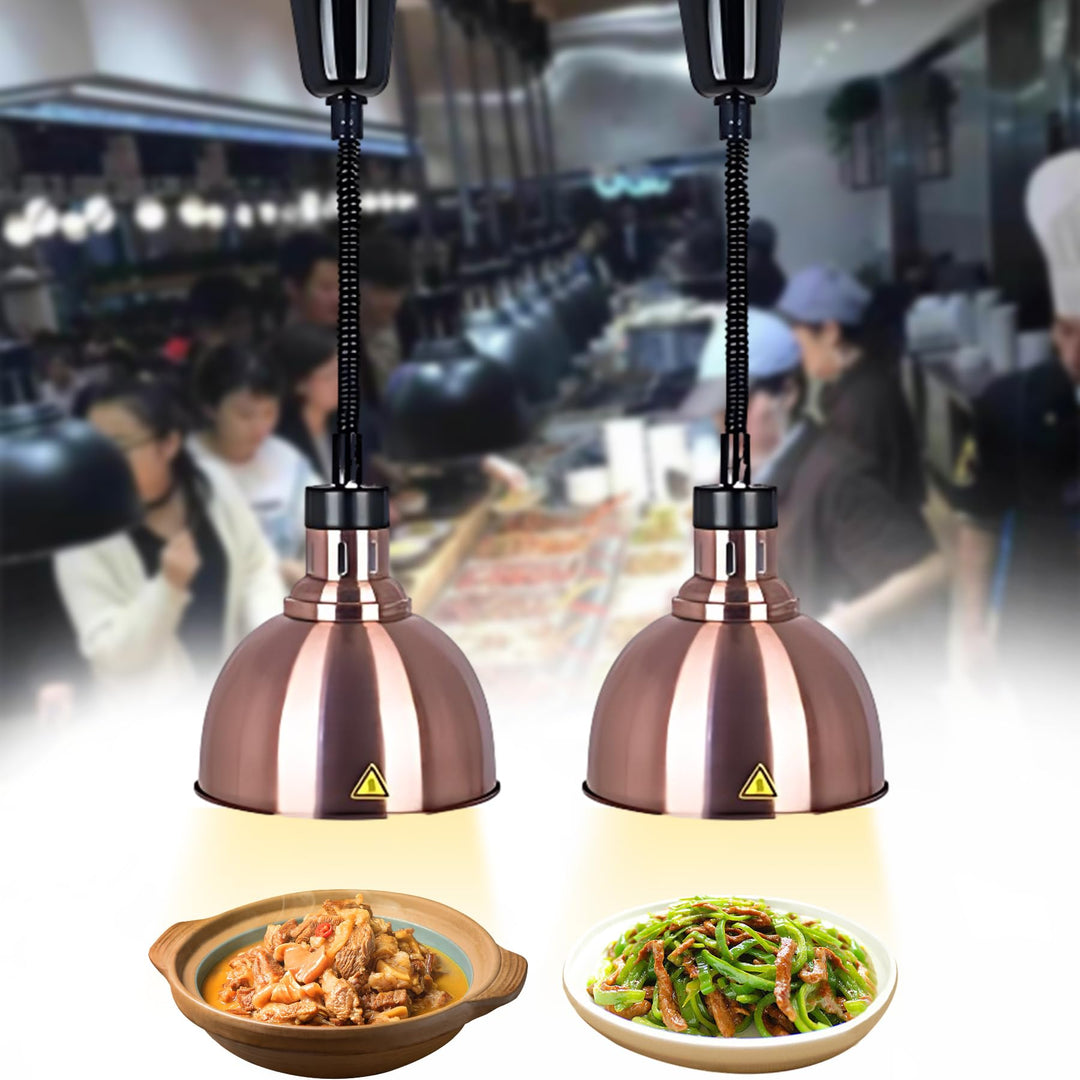 Wärmelampe Küche, 250W Hängend Wärmelampe Gastronomie für Speisen, 25cm Lebensmittel Wärmelampe für