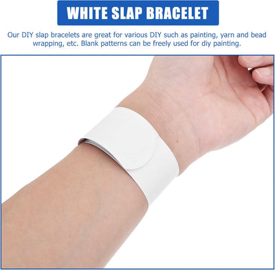 TOYANDONA 100st Reinweisser Ring Schlagarmbänder Selber Machen Bastel-slap-band Weisse Druckknöpfe B