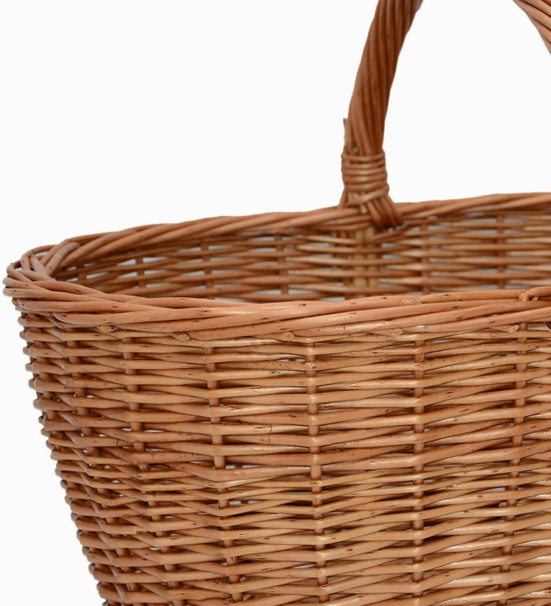 UNUS Weidenkorb Picknickkorb Einkaufskorb Henkelkorb 44,5x33,5x20cm(LxHxB) braun Braun gross, Braun