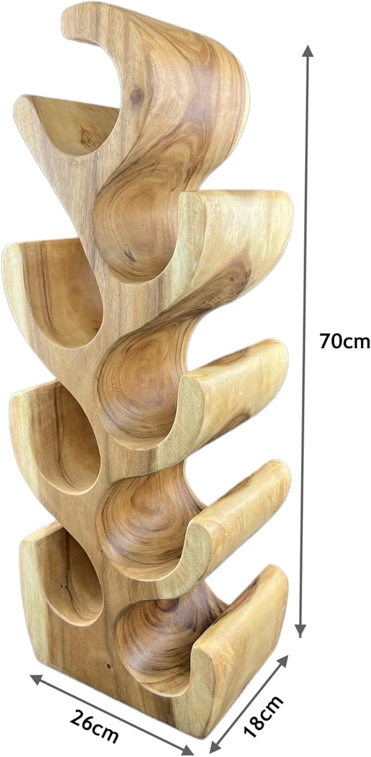 Weinregal Stehend Massiv Holz (50/70/100x27x18) Freistehender Weinhalter Massivholz Flaschenhalter (
