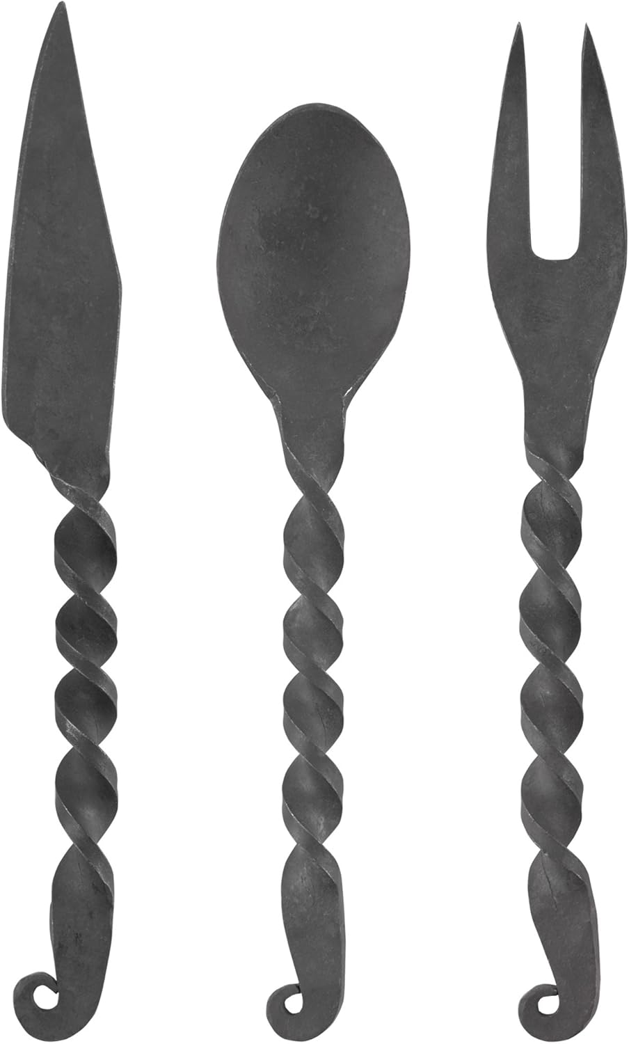Battle-Merchant Geschmiedetes Essbesteck 3-teilig Messer, Gabel, Löffel - Dekoration - Besteck - LAR