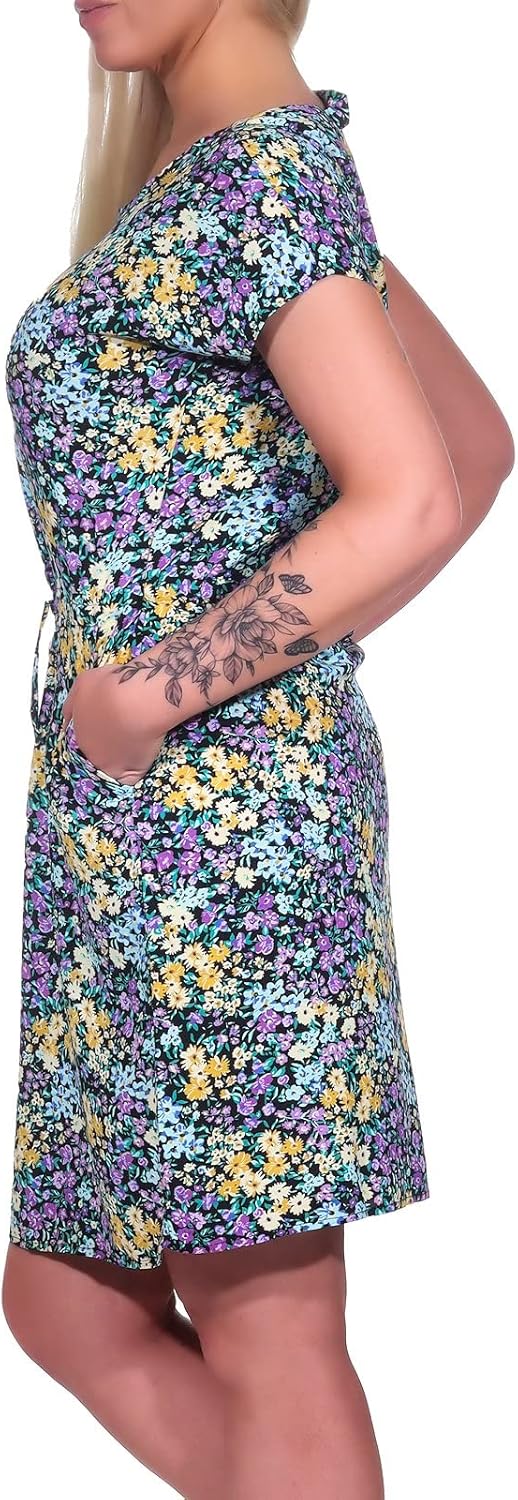 ONLY Damen Viskose Kleid Onlnova Life Connie Bali Kurzarm Sommer-Kleid XS Black / Jol Blossom, XS Bl