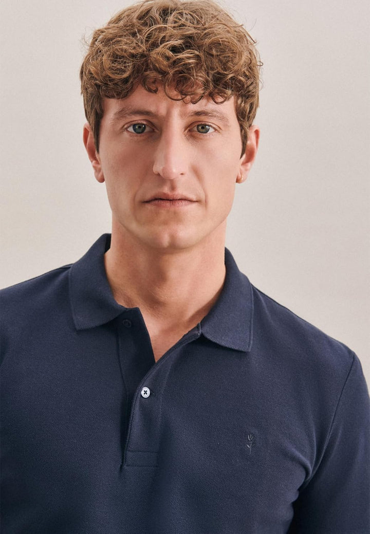 Seidensticker Herren Slim Fit-Poloshirt Kurzarm Polo Shirt S Dunkelblau, S Dunkelblau