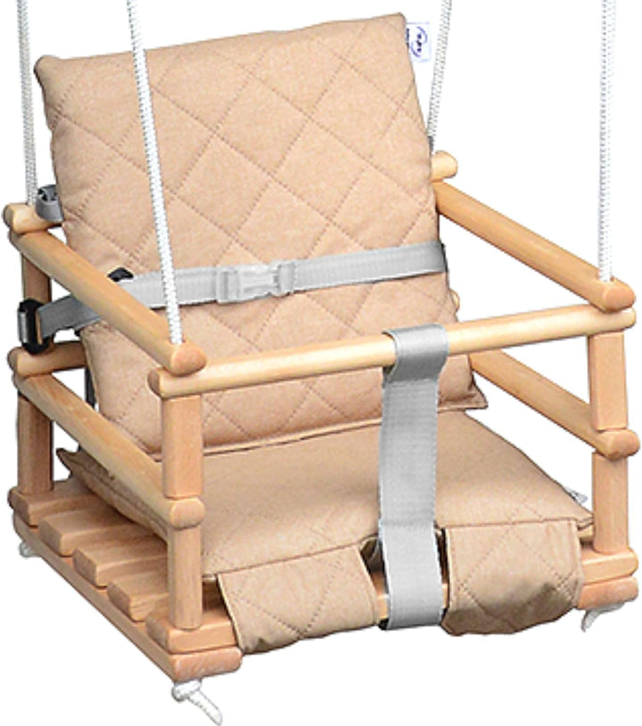 Kinderschaukel Babyschaukel Holz Babywippe Zimmerschaukel Indoor Baby Schaukel Stoff Babysitz Baby S