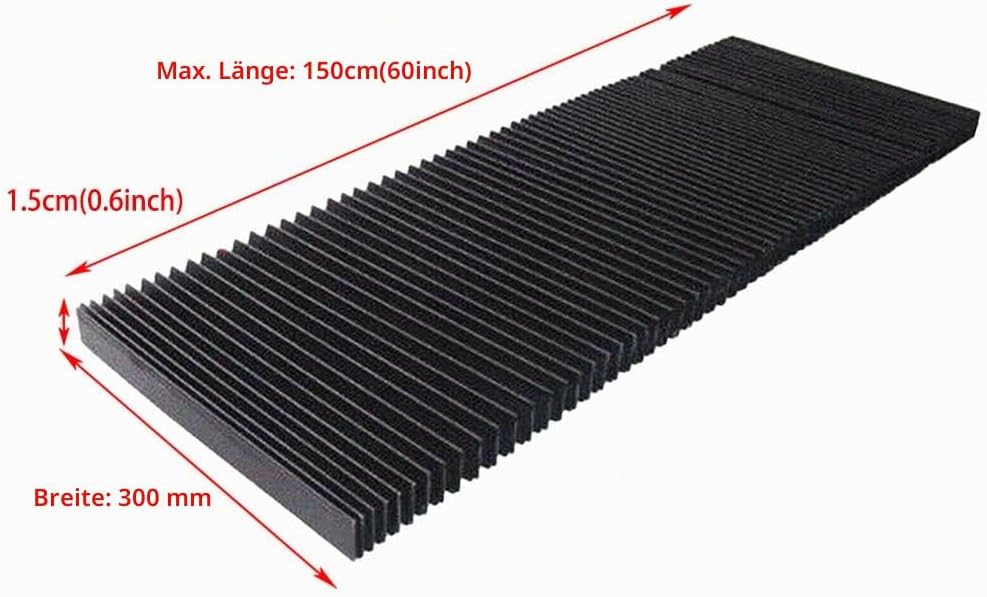 SPORTARC CNC-Maschinenschutz, Staubtuch, Fräsmaschine, flexibel, schützend, flach, Akkordeon-Faltenb