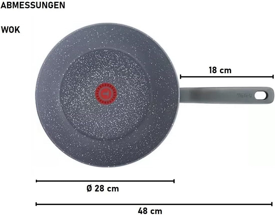 Tefal G13409 Healthy Wokpfanne Induktion 28cm, UVP 69€, Edelstahl Wok Pfanne Antihaft-beschichtet, S