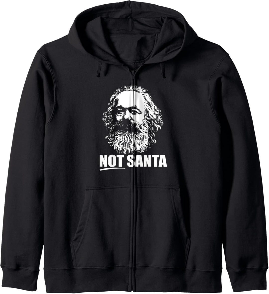 NICHT DER WEIHNACHTSMANN! Karl Marx Lustiges marxistisches kommunistisches Weihnachtsmeme Kapuzenjac