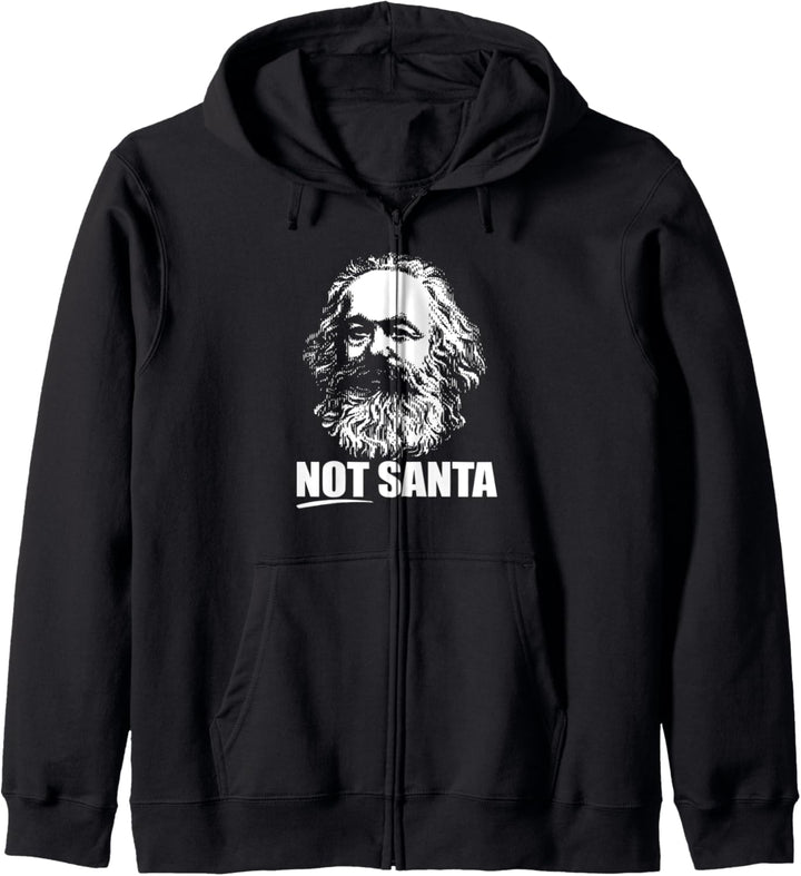 NICHT DER WEIHNACHTSMANN! Karl Marx Lustiges marxistisches kommunistisches Weihnachtsmeme Kapuzenjac