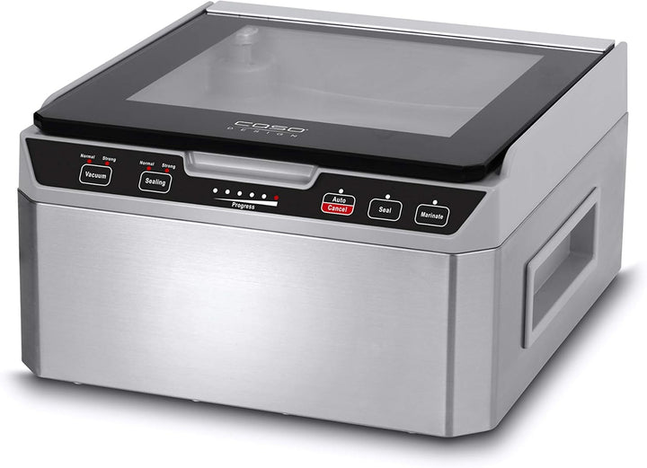 Caso VacuChef 40 - Kammervakuumierer aus Edelstahl, 3L Vakuumkammer 70 Liter/Minute &amp; Profi- Folienb