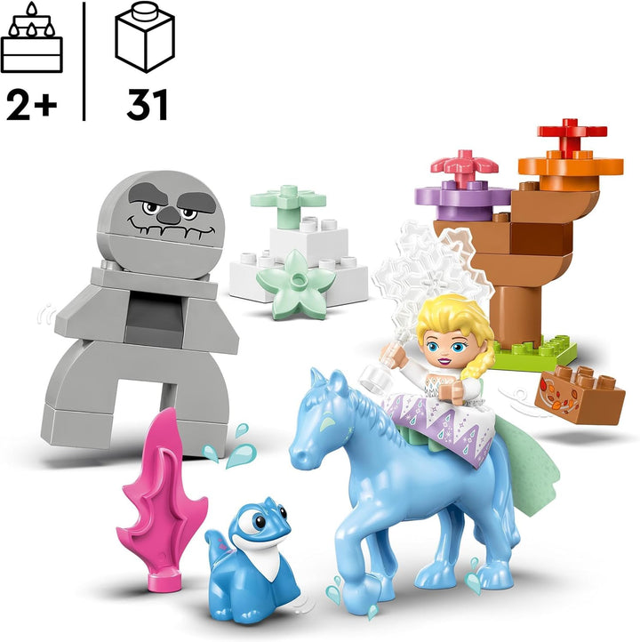 LEGO DUPLO | Disney ELSA und Bruni im Zauberwald, Eiskönigin-Spielzeug mit 4 Figuren für 2-jährige K