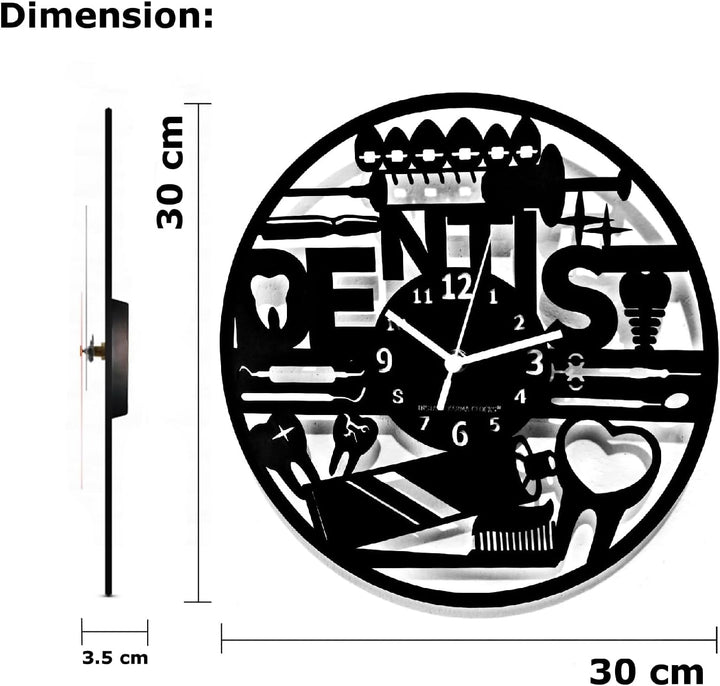 Instant Karma Clocks Wanduhr für Zahnarzt Klinische Zahnheilkunde Zähne Arzt Geschenkidee, Holz, Sch