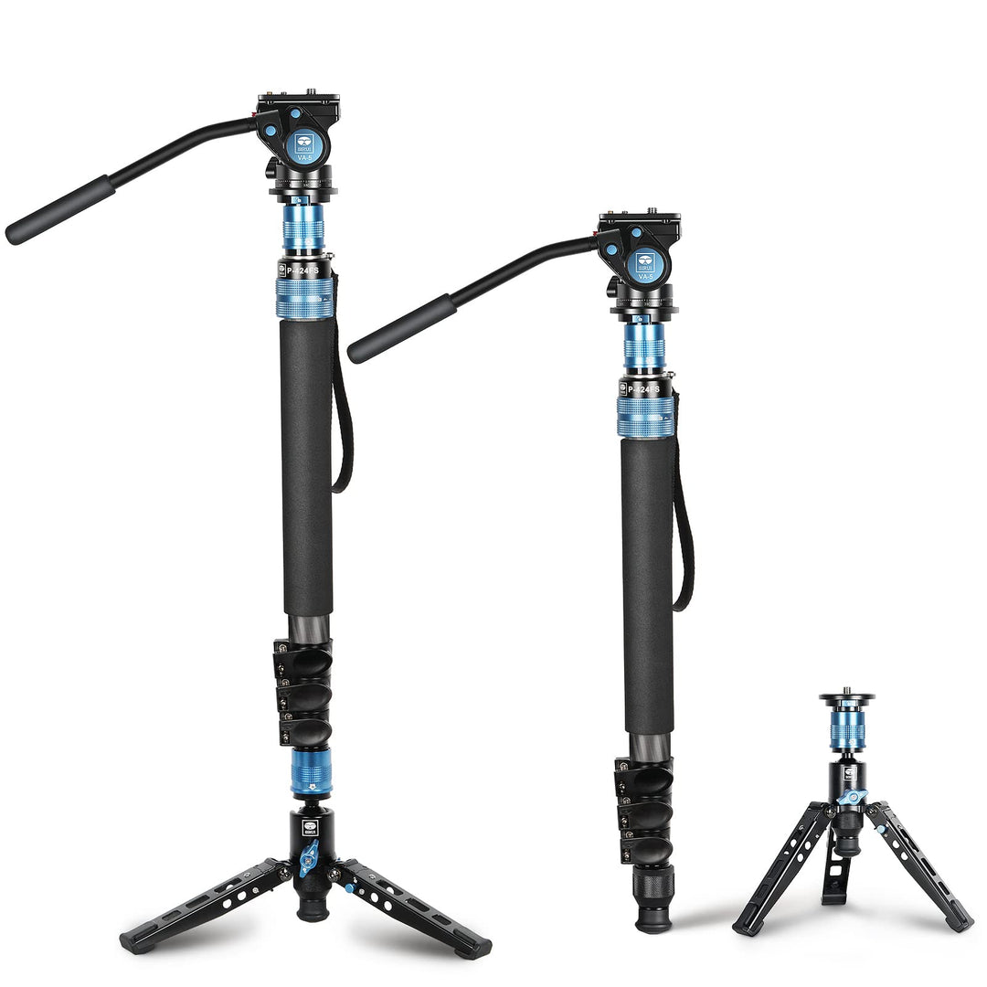 SIRUI P-424FS Kohlefaser-Kamera-Einbeinstativ-Kit, 168,4cm Hochleistungs-Profi-Video-Einbeinstativ m