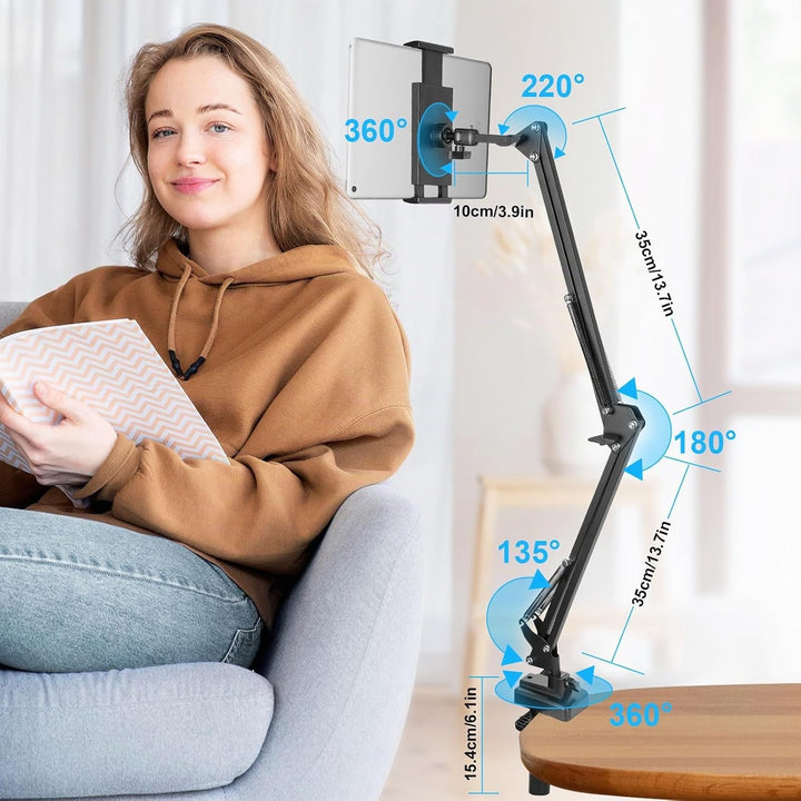 ChromLives Tablet Halterung Bett Tablet-Ständer für Bett Tablet Halterung Tisch Flexibel mit Lang Ar