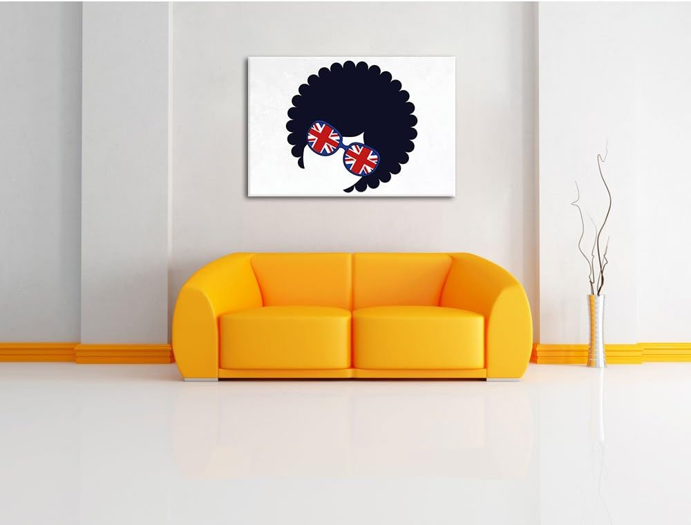Rock 'n' roll Kopf weiss, Format: 100x70 auf Leinwand, XXL riesige Bilder fertig gerahmt mit Keilrah