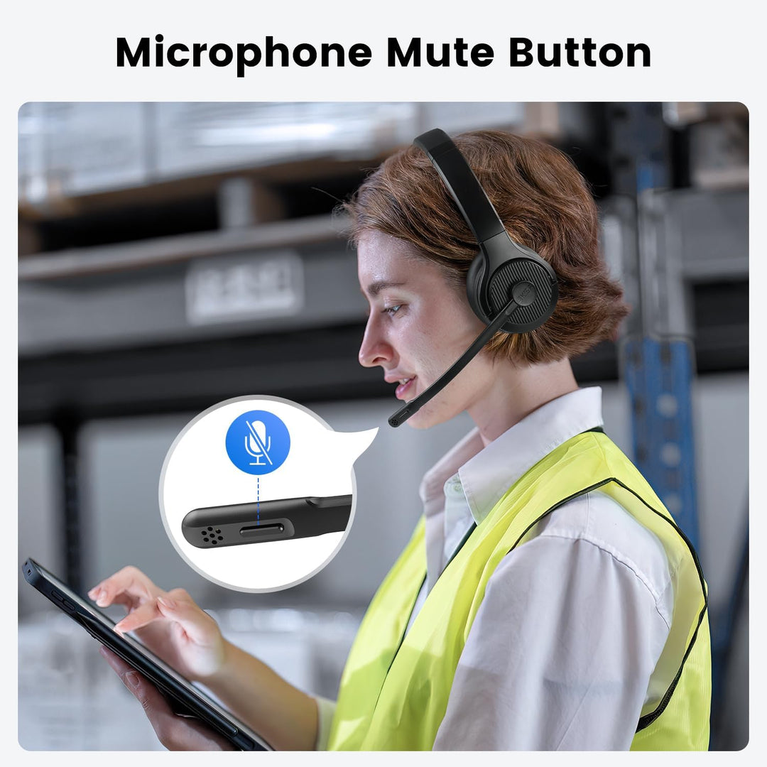 EKSA H3 Bluetooth Headset mit Mikrofon, [65 Stdn Wiedergabezeit & 30M Reichweite] Wireless Headset M