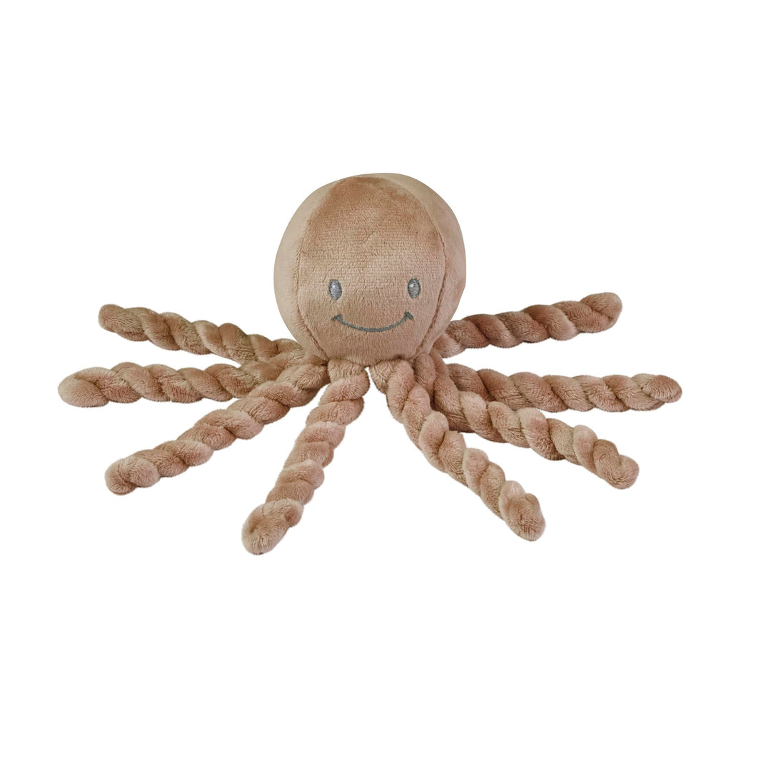 Nattou Cuddly Octopus LAPIDOU, 7,5 cm, Lapidou Mocha Mokka, Mokka