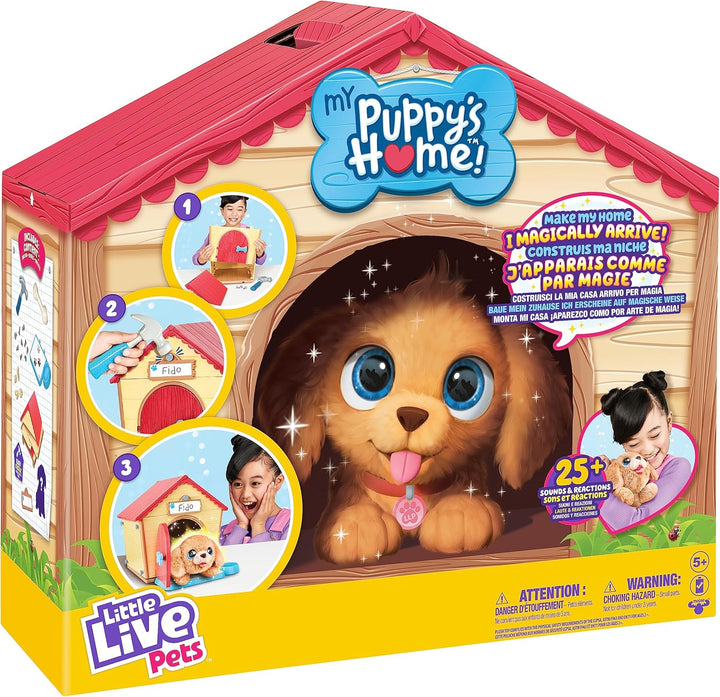 Little Live Pets – My Puppy's Home: interaktiver Hund mit DIY-Hundehütte zum Selbstaufbauen und span