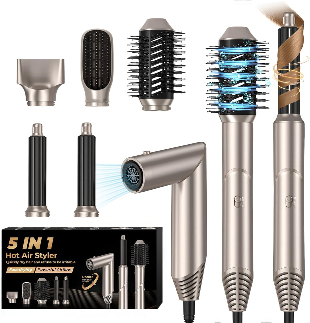 UKLISS Airstyler 5 in 1 mit Luft-Lockenstab Heissluft Hairstyler Multistyler Haarstyler Ionen Haartr