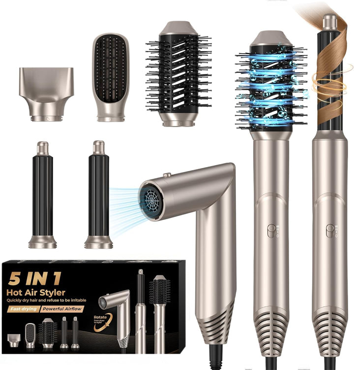 UKLISS Airstyler 5 in 1 mit Luft-Lockenstab Heissluft Hairstyler Multistyler Haarstyler Ionen Haartr