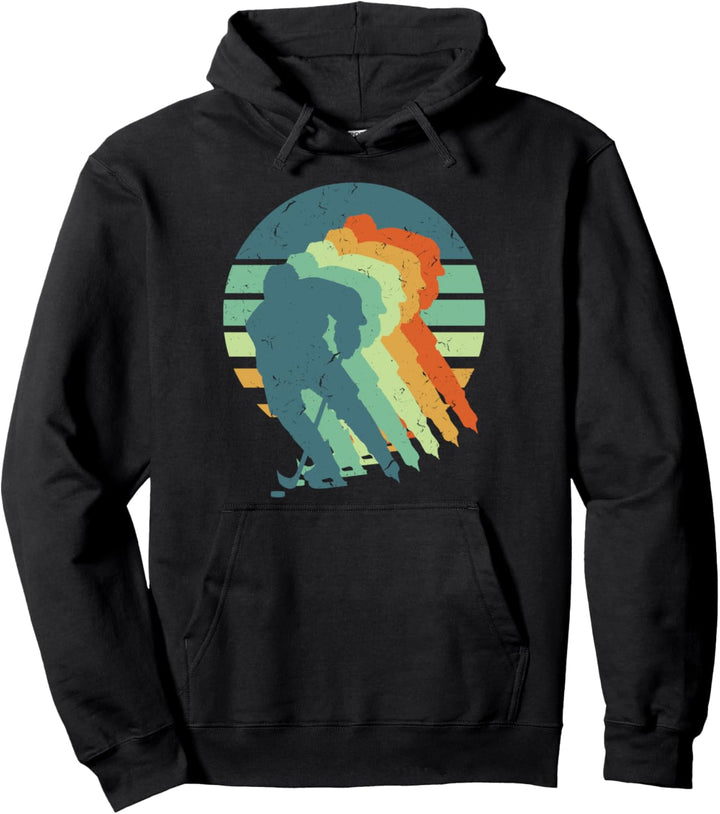 Eishockey, Retro, Vintage, Sportfans, Hockeyspieler Pullover Hoodie