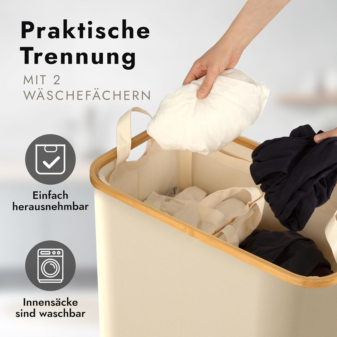 Amara Home & Living - 155 L Wäschekorb mit Deckel - Extra stabiler Wäschekorb-Wäschesammler-Aufbewah