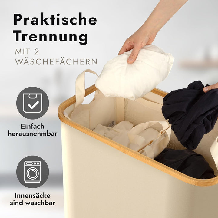 Amara Home & Living - 155 L Wäschekorb mit Deckel - Extra stabiler Wäschekorb-Wäschesammler-Aufbewah