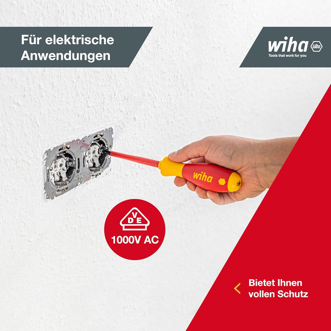 Wiha Schraubendreher Set SoftFinish® electric Schlitz I Pozidriv 6-teilig – Hochwertiges Handwerkzeu