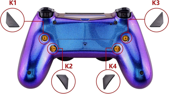 eXtremeRate Programmierbar Dawn Remap Kit für ps4 Controller, Rückseite Hülle Gehäuse Case&Upgrade-B