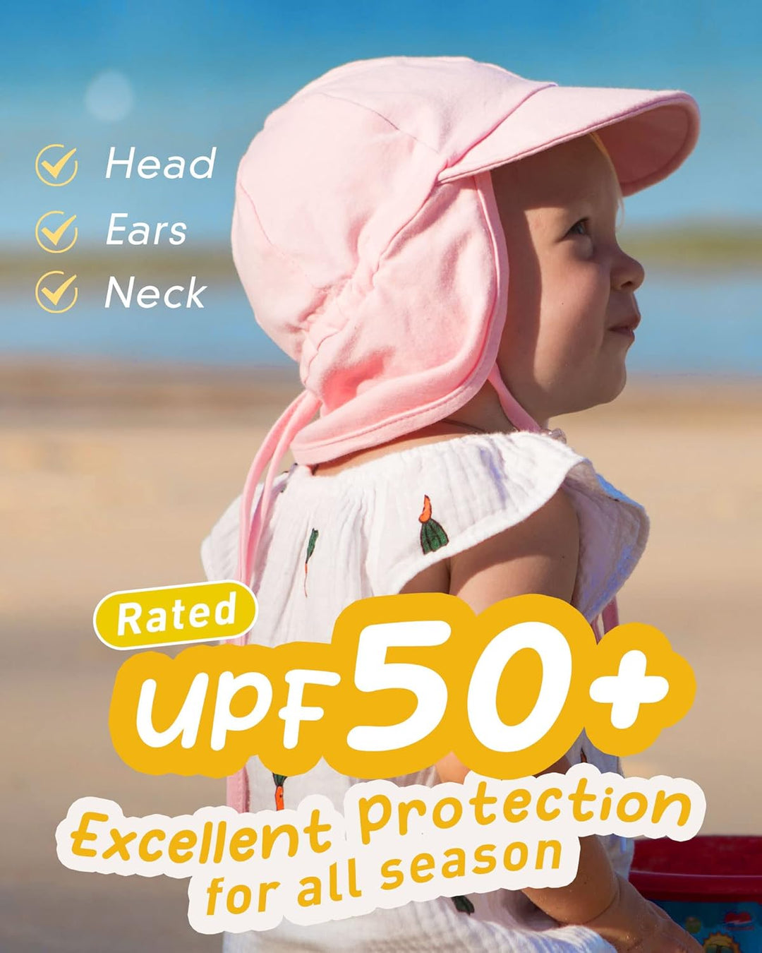 FURTALK Baby Kleinkind Sonnenhut UPF 50+ UV-Schutz Mädchen & Jungen Sommer Kappe Kinder Strand Mütze