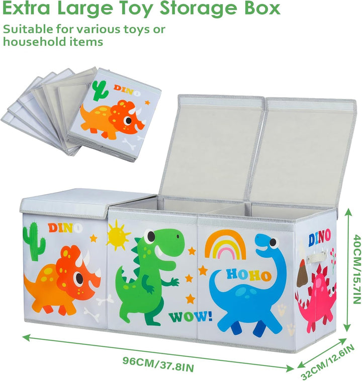 Extra Gross Aufbewahrungsbox mit Deckel Kinder, Zusammenklappbare Oxford-Spielzeugkiste mit Griff fü