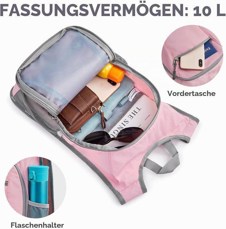 G4Free 10/15/20L Faltbarer Rucksack Klein, Wanderrucksack Leicht, Tagesrucksack Damen Herren für Wan