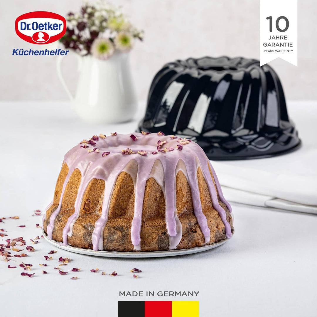 Dr. Oetker Guglhupf Backform Ø 24 cm Back-Liebe Emaille – Schnitt- & Kratzfeste Gugelhupf Form mit E