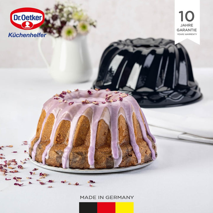Dr. Oetker Guglhupf Backform Ø 24 cm Back-Liebe Emaille – Schnitt- & Kratzfeste Gugelhupf Form mit E
