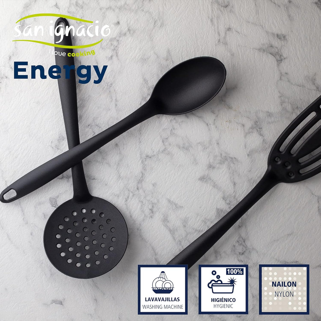 San Ignacio Packung mit 3 Pfannen Energy Ø20/24/28 cm + Grillplatte 37x25 cm + Set mit 3 Küchenutens