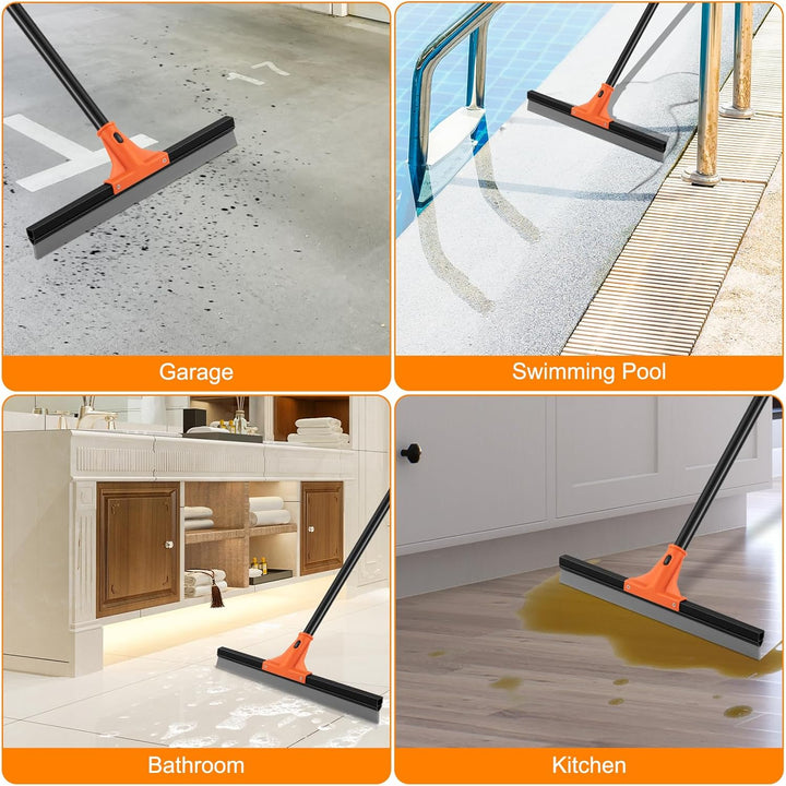 wlich Abzieher Boden, 43cm Breite Wasserschieber Bodenabzieher mit Langem Stiel 154cm Heavy Duty Was