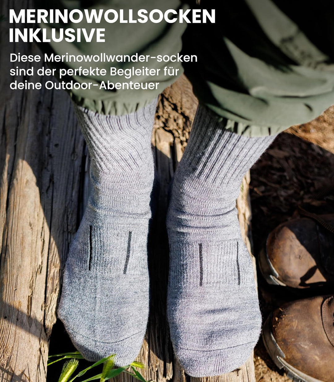 Merino.tech 100% Merino T Shirt Damen - Merinowolle Sport Wandern Thermoshirt Damen + Wandersocken F