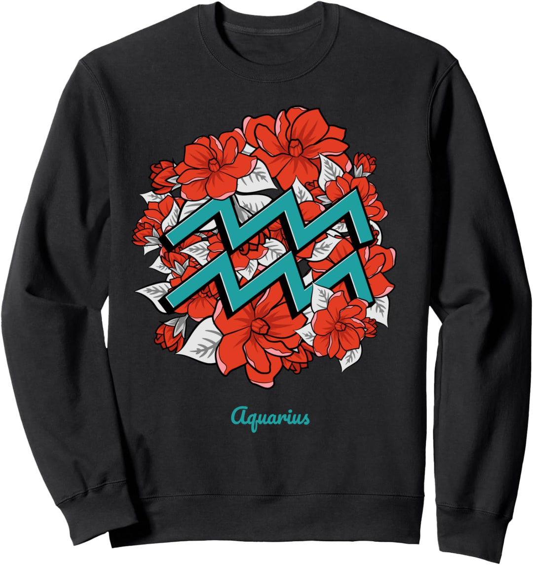 Floral Zodiac Sign Aquarius Sweatshirt