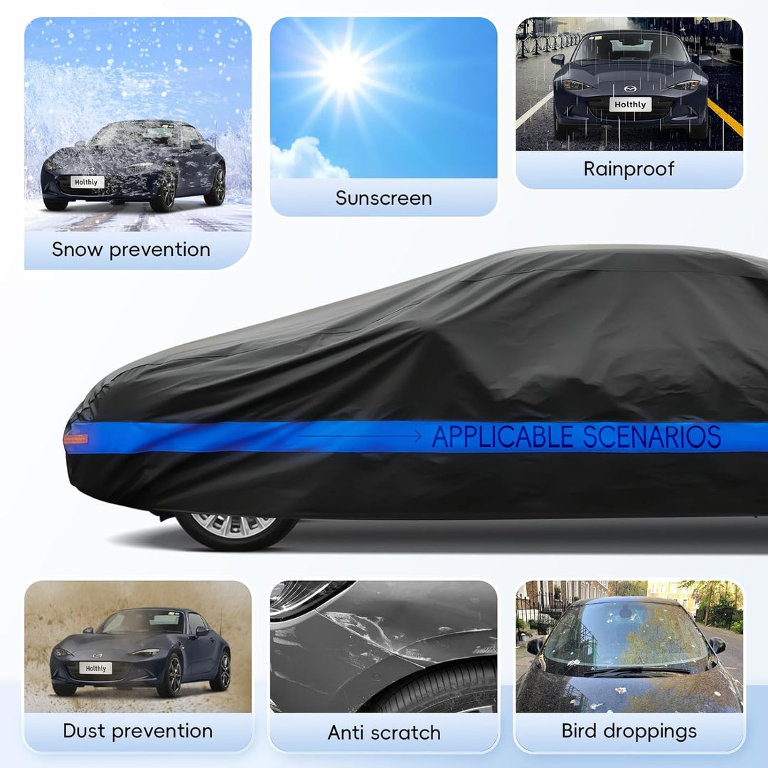 Autoabdeckung Wasserdicht Atmungsaktiv,Auto-Abdeckplane für Vollgarage,Regen,Sonne,Staub und UV-Schu