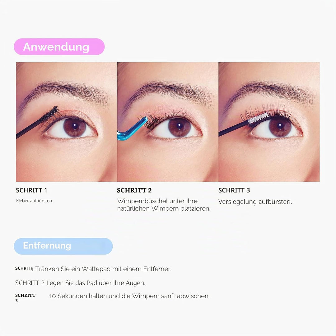 KISS Falscara DIY Wimpernverlängerung Starter Set, 10 wiederverwendbare federleichte künstliche Wimp