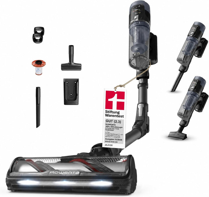 Rowenta X-Force Flex 14.80 RH9B36WV, Cordless Stick Vacuum, Extra Suction Power 240 AW, Auto Suction