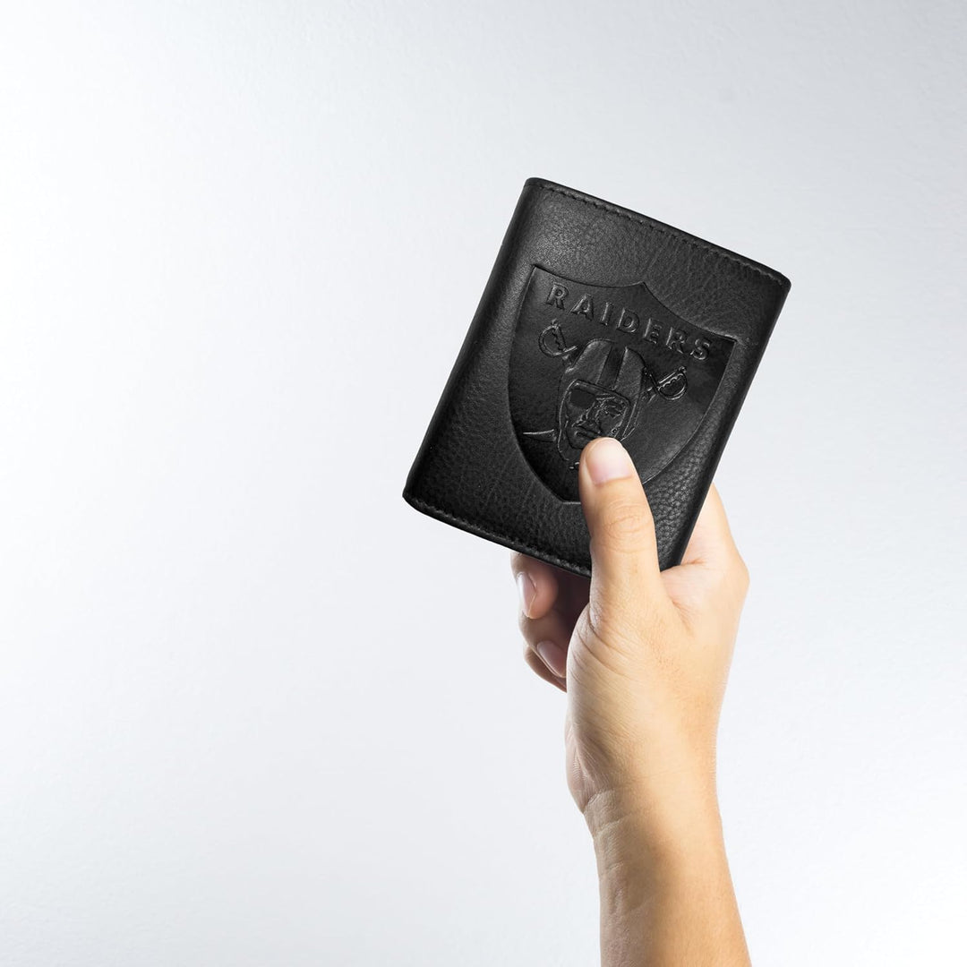 Siskiyou Sports Embossed Leather Tri-fold Wallet Oakland Raiders Tri-fold Schwarz, Oakland Raiders T