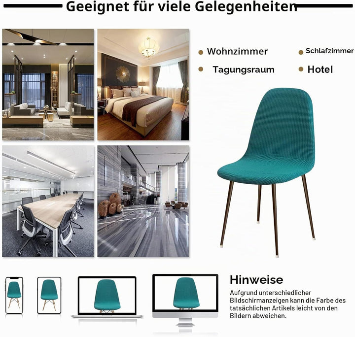 Stuhlhussen 4er Esszimmer Strech Stuhlhussen für Esszimmerstühle Universal Waschbar Bezug Stuhlhusse
